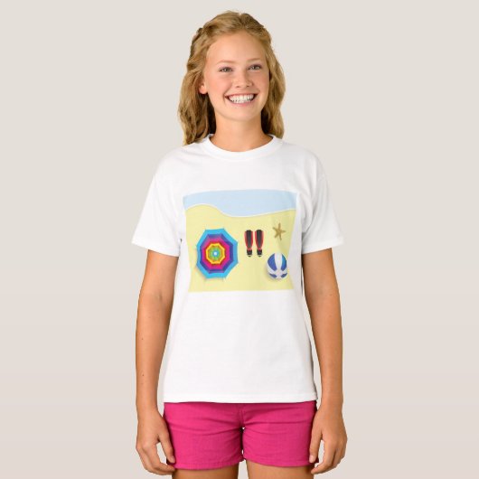Op het strand t-shirt (Voorkant volledig)