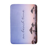 Op het strand tijd Paarse Californië zonsondergang Badmat (Voorkant Verticaal)