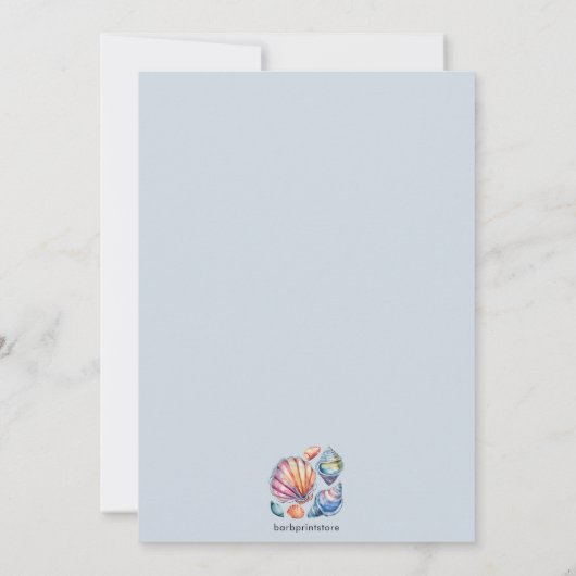 Op het strand Tropische Oceaan Waterverf bruiloft Kaart (Achterkant)