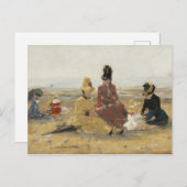 Op het strand, Trouville | 1887 Briefkaart (Voorkant / Achterkant)