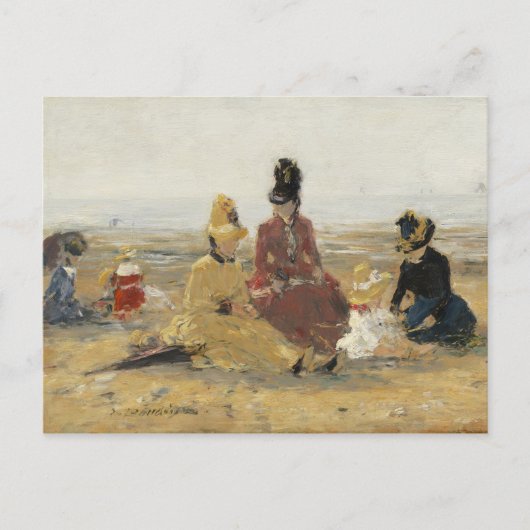 Op het strand, Trouville | 1887 Briefkaart (Voorkant)