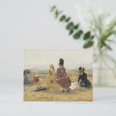 Op het strand, Trouville | 1887 Briefkaart (Staand voorkant)