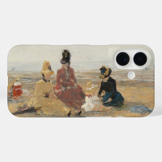 Op het strand Trouville 1887 door Eugene Boudin Case-Mate iPhone Case (Achterkant (horizontaal))