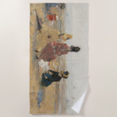 Op het strand Trouville 1887 door Eugene Boudin Strandlaken (Voorkant)