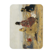 Op het strand, Trouville | 1887 Magneet (Verticaal)