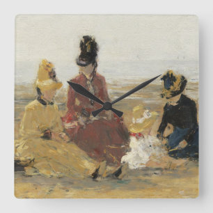 Op het strand, Trouville 1887 Vierkante Klok