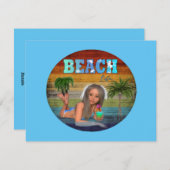 Op het strand vakantie feestdagenkaart (Voorkant / Achterkant)