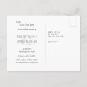 Op het strand van de kust van de oceaan bruiloft m aankondigingskaart (Achterkant)