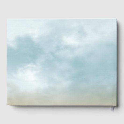 Op het strand van de kustoceaan trouwherinneringen gastenboek (Achterkant)