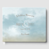 Op het strand van de kustoceaan trouwherinneringen gastenboek (Voorkant)