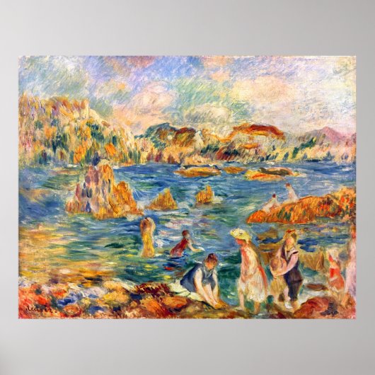 Op het strand van Guernesey door Alfred Sisley Poster (Voorkant)