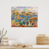 Op het strand van Guernesey door Alfred Sisley Poster (Keuken)