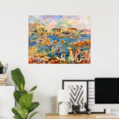 Op het strand van Guernesey door Alfred Sisley Poster (Thuiskantoor)