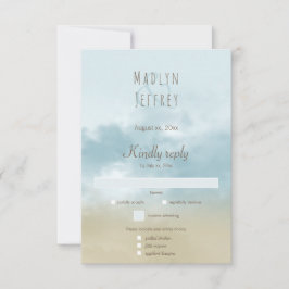 Op het strand van het strand van de surf aan de ku RSVP kaartje