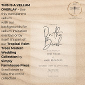 Op het strand Vellum Overlay bruiloft Vellum Uitnodigingen