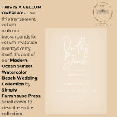 Op het strand Vellum Overlay Light Wedding Vellum Uitnodigingen