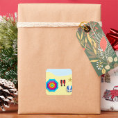 Op het strand vierkante sticker