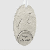 Op het strand - voetafdrukken in zand ornament (voorkant)