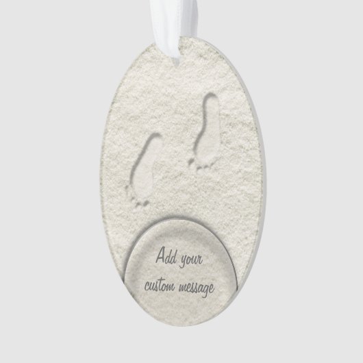 Op het strand - voetafdrukken in zand ornament (voorkant)