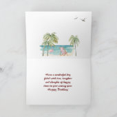 Op het strand voor je verjaardag kaart (Binnen)