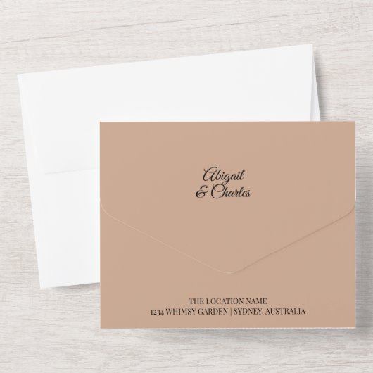 Op het strand waterverf bruiloft uitnodigen all in one uitnodiging (Achterkant)