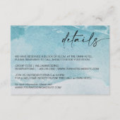 Op het strand Waterverf strand bruiloft details Informatiekaartje (Voorkant)