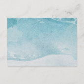 Op het strand Waterverf strand bruiloft details Informatiekaartje (Achterkant)