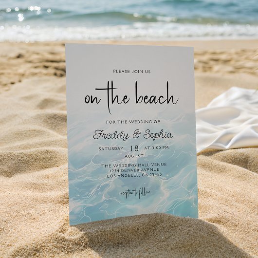Op het strand Waterverf Summer Wedding Kaart