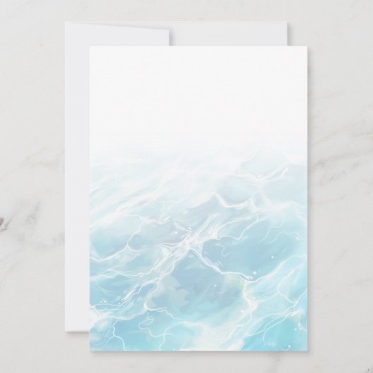 Op het strand Waterverf Summer Wedding Kaart (Achterkant)