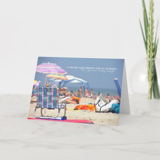 OP HET STRAND WENSKAART BEDANKKAART (Voorkant)