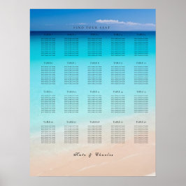 Op het strand zitkaart poster