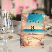 Op het strandtafelnummer kaart