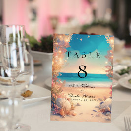 Op het strandtafelnummer kaart