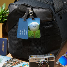 Op het T-shirt Golf Blue Bag Label Bagagelabel