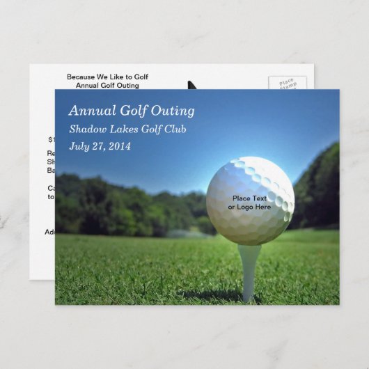 Op het T-shirt golfuitnodiging Uitnodiging Briefkaart (Voorkant / Achterkant)