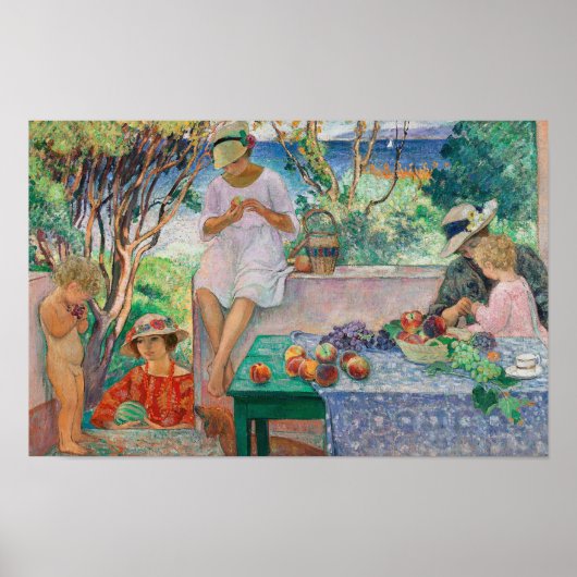 Op het terras bij Sainte-Maxime | Henri Lebasque Poster (Voorkant)