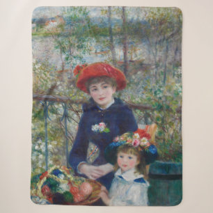Op het terras, Impressionistisch Portret, Renoir Sherpa Deken