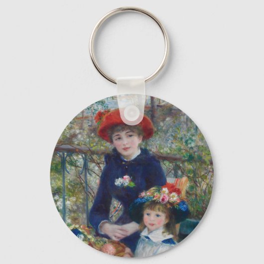 Op het terras, Impressionistisch Portret, Renoir Sleutelhanger (Voorkant)