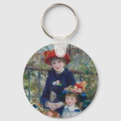 Op het terras, Impressionistisch Portret, Renoir Sleutelhanger (Achterkant)