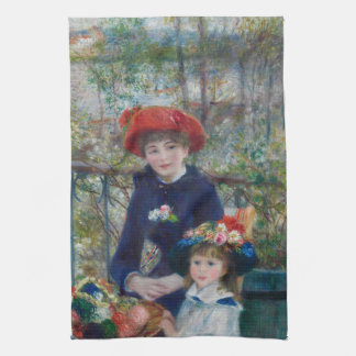 Op het terras, Impressionistisch Portret, Renoir Theedoek