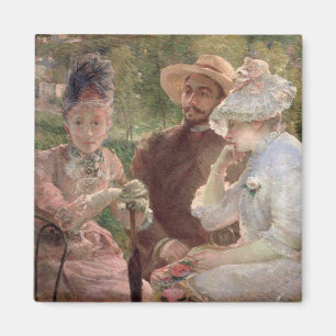 Op het terras in Sevres, 1880 (olie op canvas) Magneet