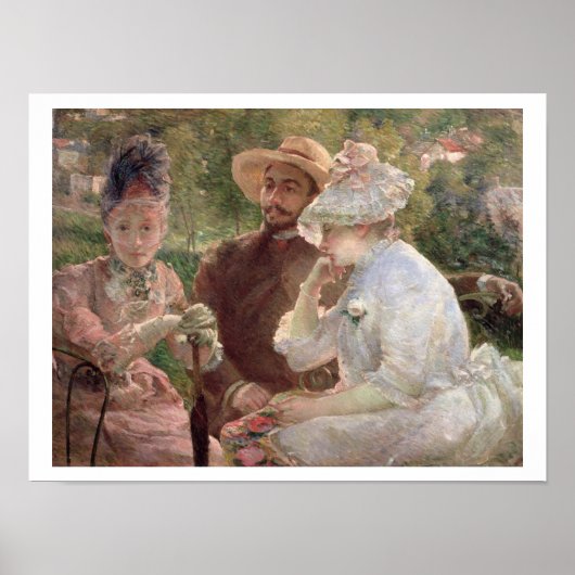 Op het terras in Sevres, 1880 (olie op canvas) Poster (Voorkant)