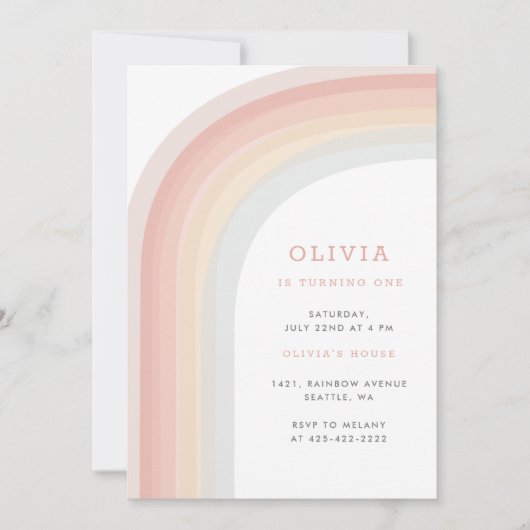 Op het verjaardagsfeest van het Kind Rainbow Kaart (Voorkant)