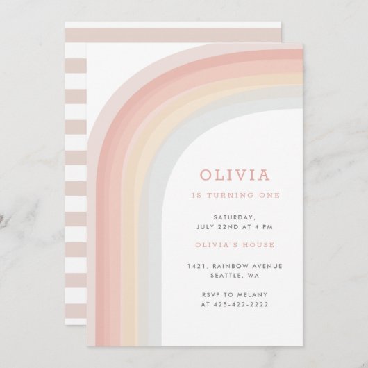 Op het verjaardagsfeest van het Kind Rainbow Kaart (Voorkant / Achterkant)