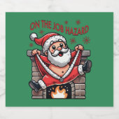 Op het werk Hazard Santa in brand Bier Etiket (Enkel label)
