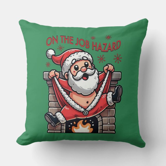 Op het werk Hazard Santa in brand Kussen (Voorkant)
