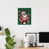 Op het werk Hazard Santa in brand Poster (Thuiskantoor)