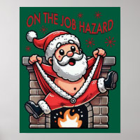 Op het werk Hazard Santa in brand