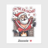 Op het werk Hazard Santa in brand Sticker (Vel)