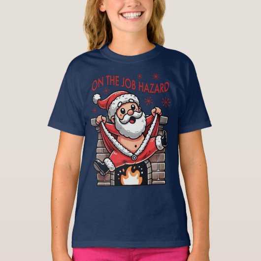 Op het werk Hazard Santa in brand T-shirt (Voorkant)